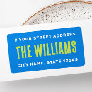 Search for text design return address labels Blue