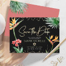 Search for tropical floral save the dates Bird of paradise