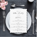 Search for 50th birthday menus Black and white