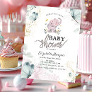 Search for pink blue flowers baby shower invitations Elephant