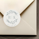 Search for rustic round wedding stickers Dusty blue