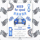 Search for speed invitations Blue race car