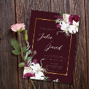 Search for burgundy flowers geometric wedding invitations Burgundy red maroon dahlias