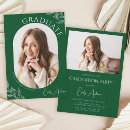 Search for green and white graduation invitations Simple