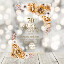 Search for modern floral 70th birthday invitations Seventy