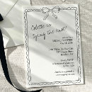 Search for black white bow bridal shower invitations Whimsical