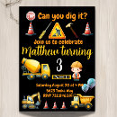 Search for construction zone birthday invitations Bulldozer