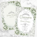 Search for sage green quinceanera invitations Floral