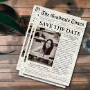 Search for newspaper save the dates Black and white