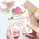 Search for pink tractor birthday invitations Girl farm birthday