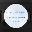 Search for silver and blue wedding stickers Thank you