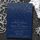 Search for navy blue silver birthday invitations Glam
