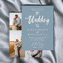 Search for dusty blue and silver wedding invitations Modern
