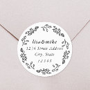 Search for floral round return address labels Wreath