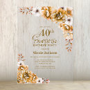 Search for orange 40th birthday invitations Floral