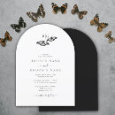 Search for butterfly on black invitations Simple