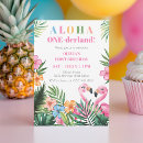 Search for watercolor flamingo birthday invitations Girls