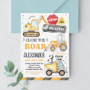 Search for boy construction birthday invitations Yellow dump truck