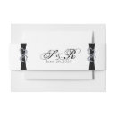 Search for ribbon invitation belly bands Black and white