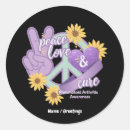 Search for peace love cure stickers Blue