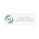 Search for monogram wreath return address labels Blue