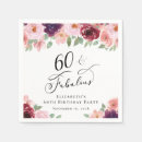 Search for 60th birthday napkins 60 and fabulous