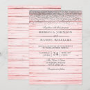 Search for silver glitter wedding invitations Pink