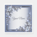 Search for navy blue wedding napkins Silver