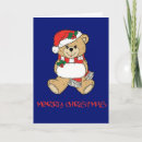 Search for teddy bear christmas cards Blue