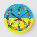 Search for peace sign clocks Ukrainian flag