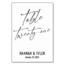 Search for elegant script font table cards Black and white