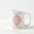 Search for monogram damask mugs Pink