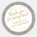 Search for silver and gold glitter stickers Sweet 16