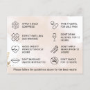 Search for instructions postcards Aftercare