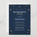 Search for blue gold retirement invitations Classy
