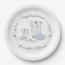 Search for western baby shower plates Blue