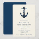 Search for nautical 40th birthday invitations Anchor