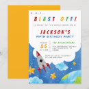 Search for boys space birthday invitations Rocket ship