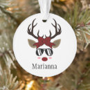 Search for pink reindeer christmas tree decorations Xmas