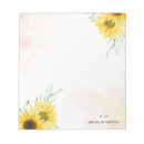 Search for watercolor sunflower notepads Modern