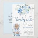 Search for bear baby boy shower invitations We can bearly wait