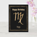 Search for zodiac astrology virgo birthday cards Gold