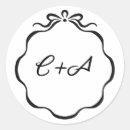 Search for bow wedding stickers Black and white