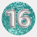 Search for teal and silver stickers Birthday