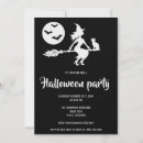Search for black and white halloween invitations Witch
