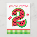 Search for watermelon 2nd birthday invitations Summer