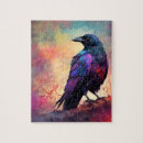 Search for crow bird puzzles Watercolor