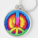 Search for hippie peace sign key rings Dye