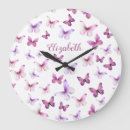 Search for pink butterfly clocks Pastel