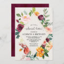 Search for floral rehearsal dinner invitations Burgundy